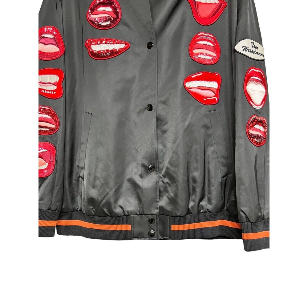 Coach X Tom Wesselmann Souvenir Jacket Lips Black Women’s Size Large - Picture 5 of 11